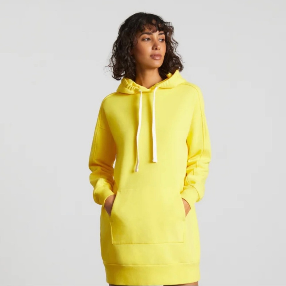 Everlane hoodie dress in marigold